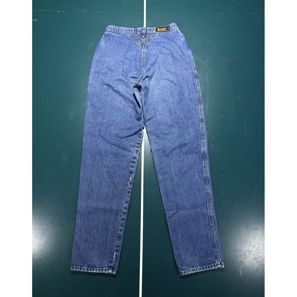 Vintage Rocky Mountain Jeans Bareback High Rise Pleated Dark Wash 30x34 Western - Picture 2 of 16